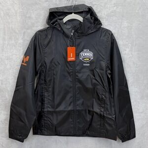 Elevate Windbreaker Jacket Mens S Black Whataburger Texas Tennis Hooded Full Zip